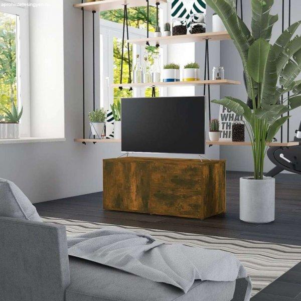 vidaXL füstös tölgyszínű szerelt fa TV-szekrény 80 x 34 x 36 cm