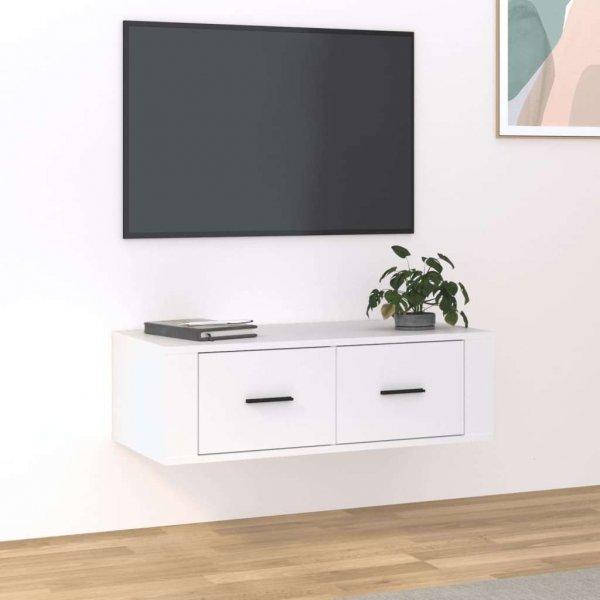 vidaXL fehér szerelt fa függő TV-szekrény 80 x 36 x 25 cm