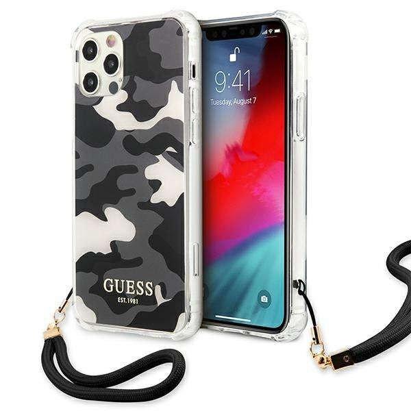 Apple iPhone 12 Pro Max - Guess Camo Collection eredeti Guess telefontok, Fekete