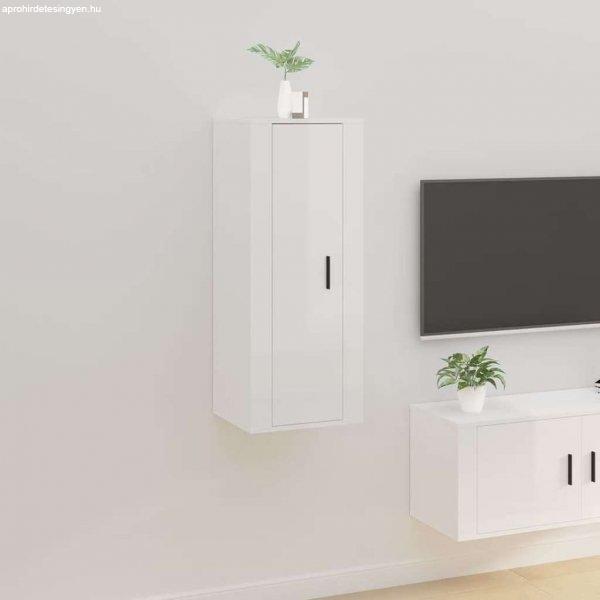 vidaXL magasfényű fehér fali TV-szekrény 40x34,5x100 cm