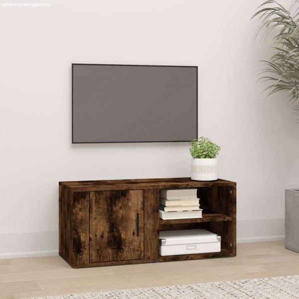vidaXL füstös tölgy színű szerelt fa TV-szekrény 80x31,5x36 cm