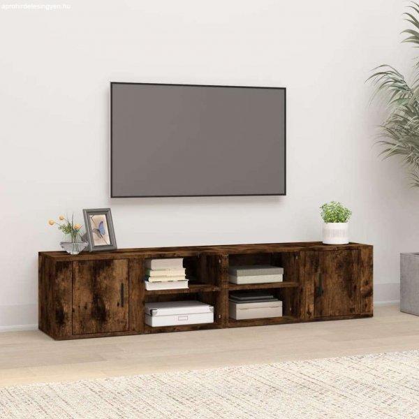 vidaXL 2 db füstös tölgyszínű szerelt fa TV-szekrény 80x31,5x36 cm