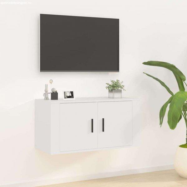 vidaXL magasfényű fehér fali TV-szekrény 80x34,5x40 cm