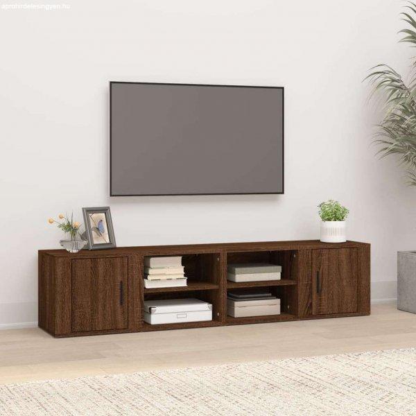 vidaXL 8 db barna tölgyszínű szerelt fa TV-szekrény 80x31,5x36 cm
