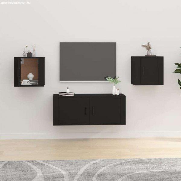 vidaXL 2 db fekete falra szerelhető TV-szekrény 40 x 34,5 x 40 cm
