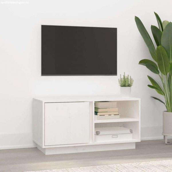 vidaXL fehér tömör fenyőfa TV-szekrény 80 x 35 x 40,5 cm