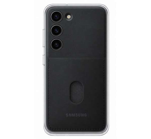 SAMSUNG műanyag telefonvédő (közepesen ütésálló, cserélhető
átlátszó + bankkártya tartó hátlap) FEKETE Samsung Galaxy S23 (SM-S911)