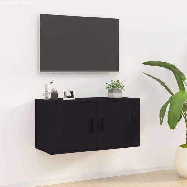 vidaXL fekete fali TV-szekrény 80 x 34,5 x 40 cm