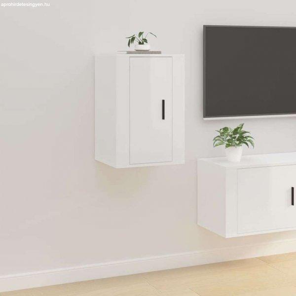 vidaXL magasfényű fehér fali TV-szekrény 40x34,5x60 cm