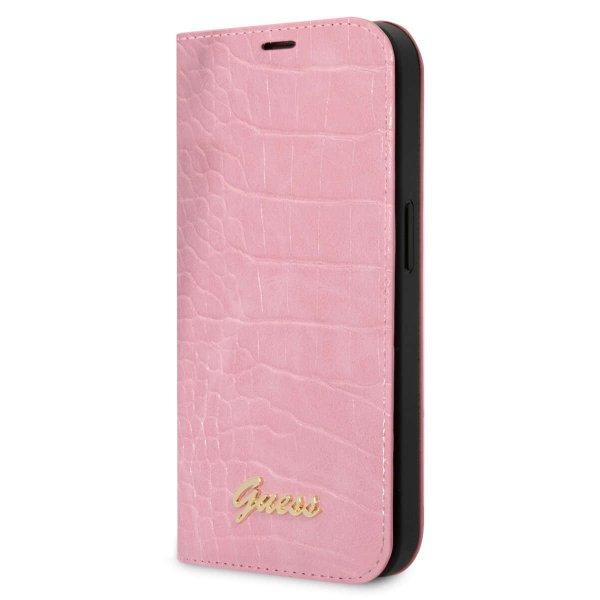 Telefontok iPhone 14 Pro Max - Guess Croco pink könyvtok