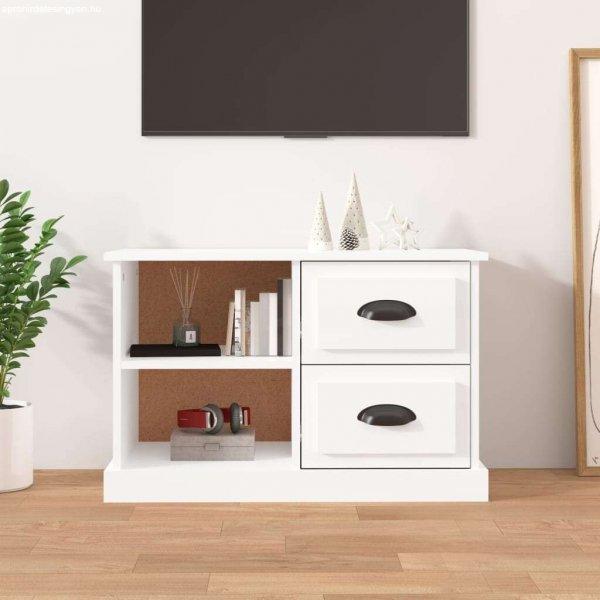 vidaXL magasfényű fehér szerelt fa TV-szekrény 73 x 35,5 x 47,5 cm