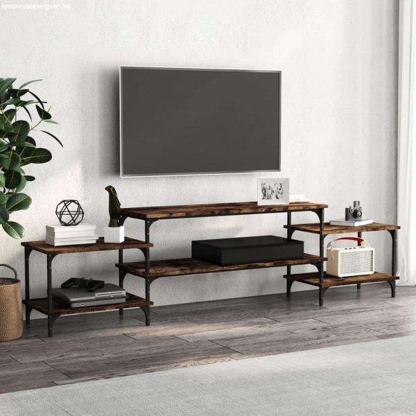 vidaXL füstös tölgyszínű szerelt fa TV-szekrény 197x35x52 cm