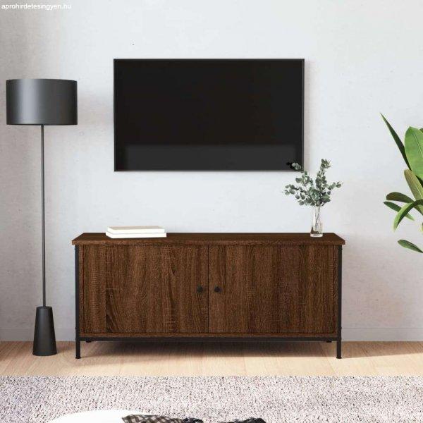 vidaXL barna tölgy színű szerelt fa TV-szekrény ajtókkal 102x35x45 cm