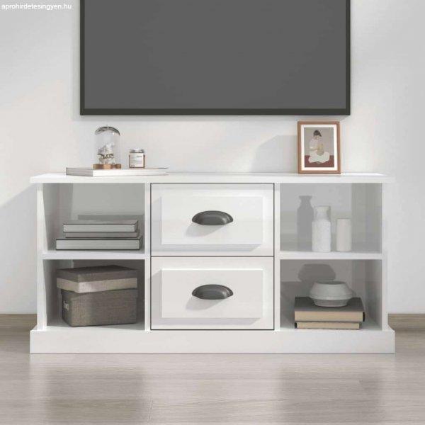vidaXL fehér magasfényű szerelt fa TV-szekrény 99,5x35,5x48 cm