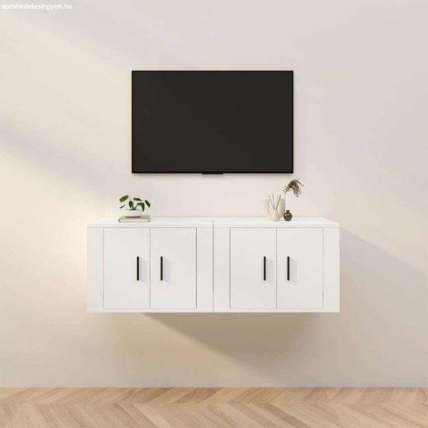 vidaXL 2 db fehér falra szerelhető TV-szekrény 57 x 34,5 x 40 cm