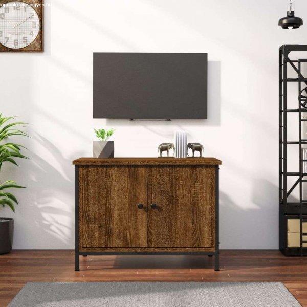 vidaXL barna tölgyszínű szerelt fa TV-szekrény ajtókkal 60x35x45 cm