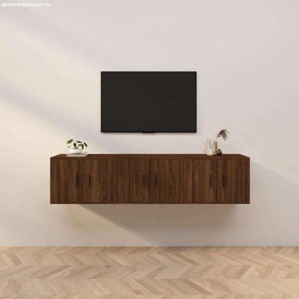 vidaXL 3 db barna tölgyszínű fali TV-szekrény 57x34,5x40 cm