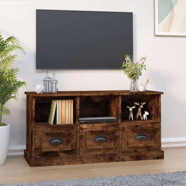 vidaXL füstös tölgyszínű szerelt fa TV-szekrény 100x35x50 cm