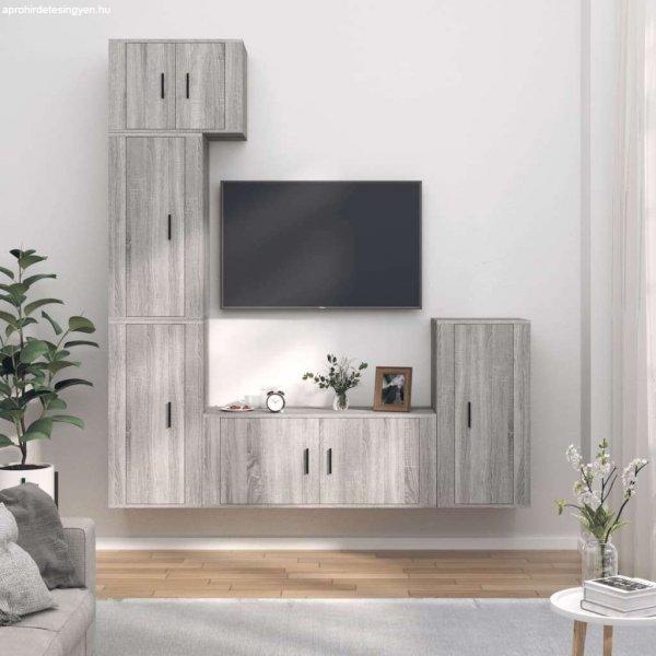 vidaXL 5 részes szürke sonoma színű szerelt fa TV-szekrényszett