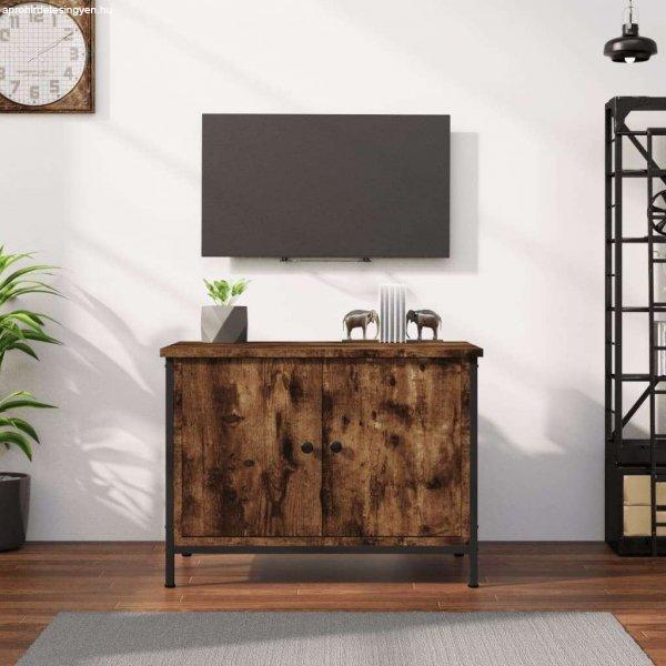 vidaXL füstös tölgyszínű szerelt fa TV-szekrény ajtókkal 60x35x45 cm
