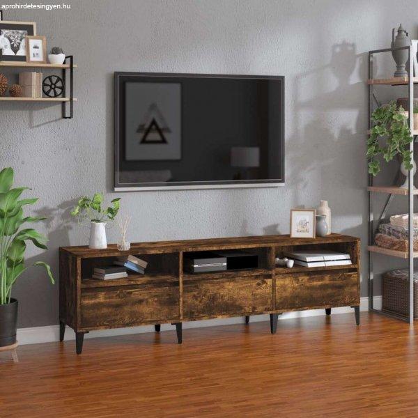 vidaXL füstös tölgyszínű szerelt fa TV-szekrény 150x30x44,5 cm