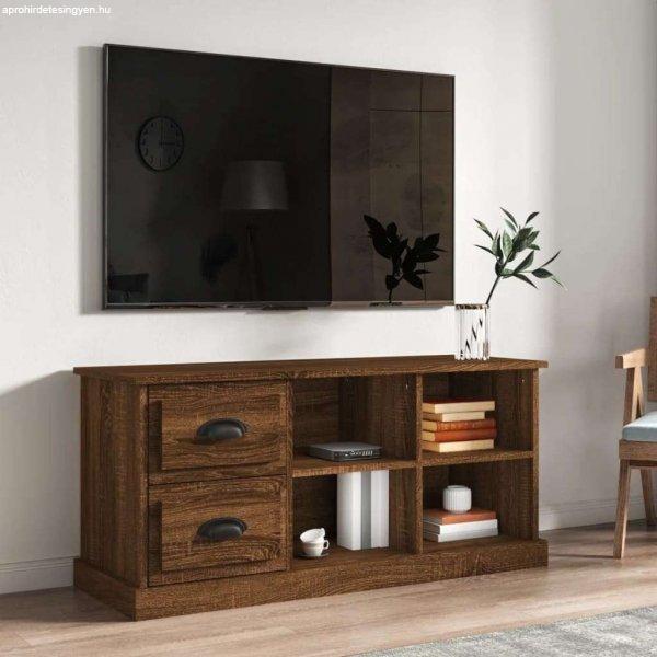 vidaXL barna tölgyszínű szerelt fa TV-szekrény 102 x 35,5 x 47,5 cm