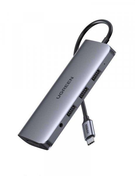 UGREEN 10 az 1-ben HUB USB-C – HDMI 4K adapter, 3x USB 3.0, Type-C PD, RJ45,
SD, Micro SD, VGA, AUX (szürke)