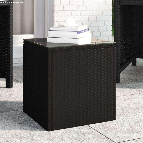 vidaXL fekete polyrattan kisasztal 40 x 37 x 40,5 cm