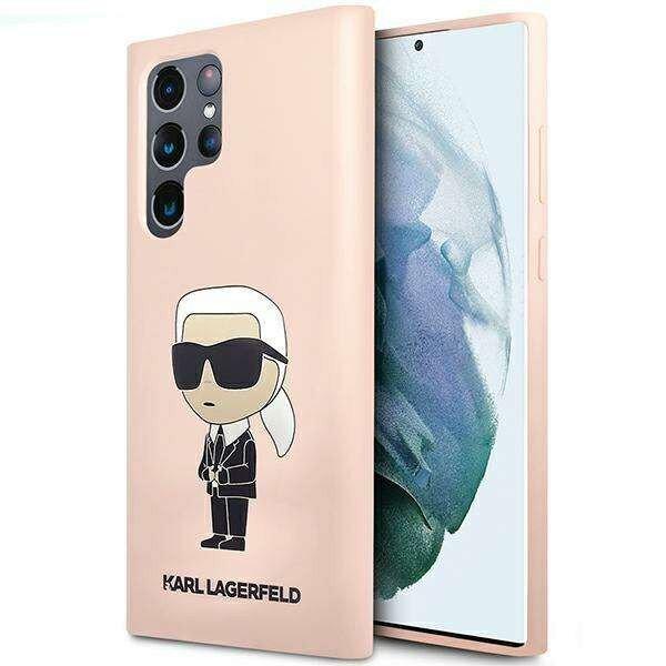 Karl Lagerfeld KLHCS23LSNIKBCP Samsung Galaxy S23 S918 Ultra keménytokos
rózsaszín/rózsaszín szilikon Ikonik