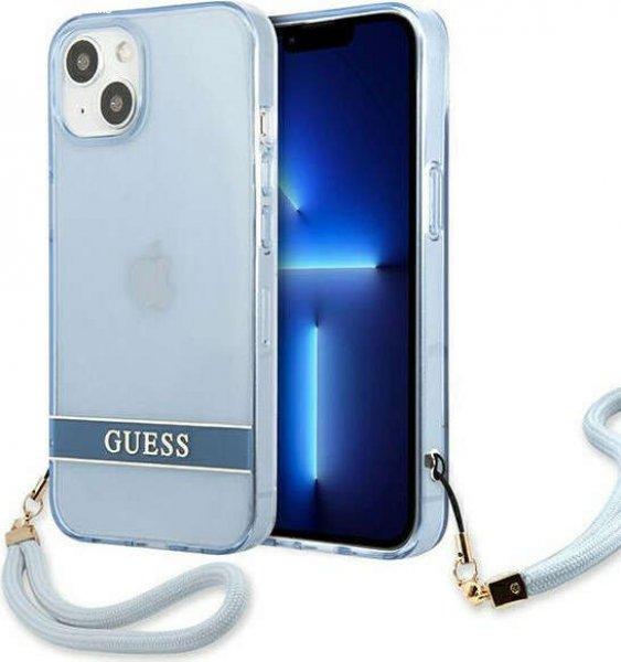 Guess GUHCP13MHTSGSB Apple iPhone 13 kék hardcase Translucent Stap telefontok