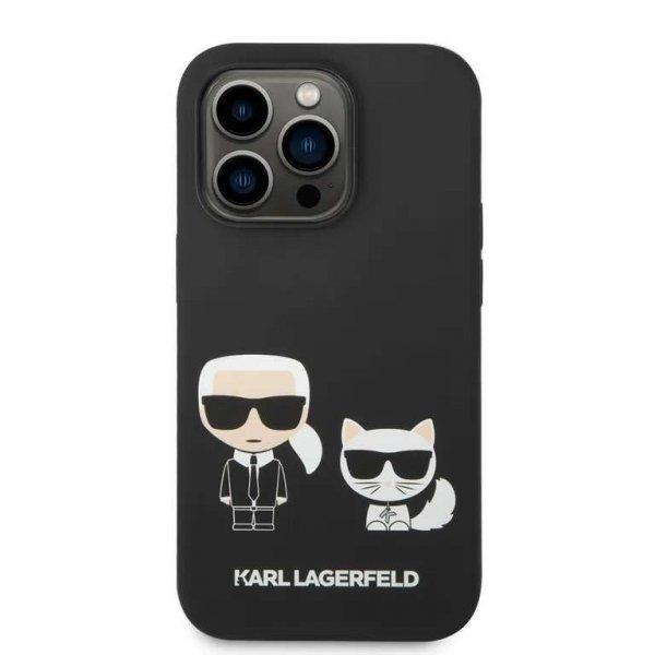 Karl Lagerfeld és Choupette folyékony szilikon hátlap iPhone 14 Pro fekete
színűre