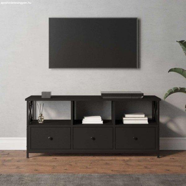 vidaXL fekete szerelt fa és vas TV-szekrény 102 x 33 x 45 cm