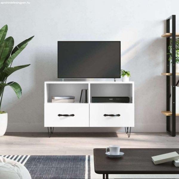 vidaXL fehér magasfényű szerelt fa TV-szekrény 80x36x50 cm