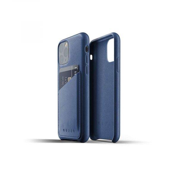 Mujjo Full Leather Wallet Apple iPhone 11 Pro Bőrtok - Kék