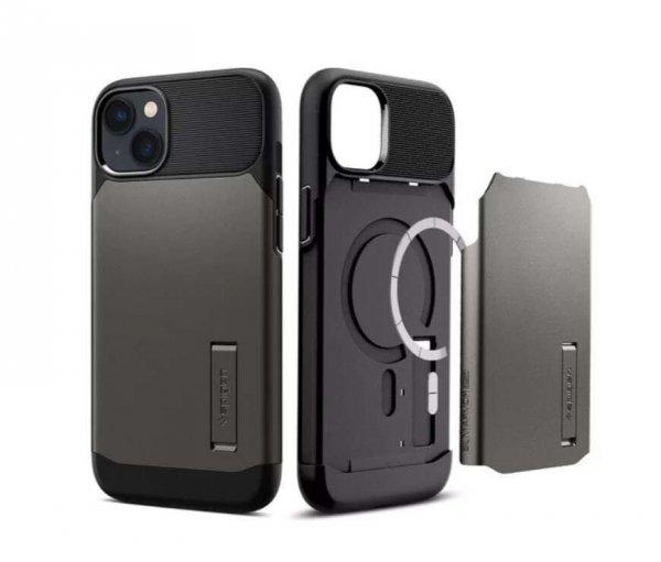 Spigen Slim Armor Apple iPhone 14 MagSafe Hátlapvédő tok - Szürke