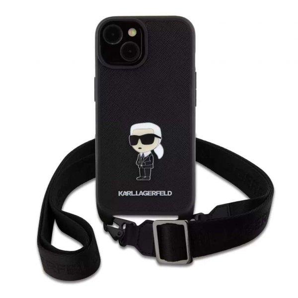 Karl Lagerfeld tok + crossbody strap fekete KLHCP15SSASKNPBK Apple Iphone 15
készülékhez