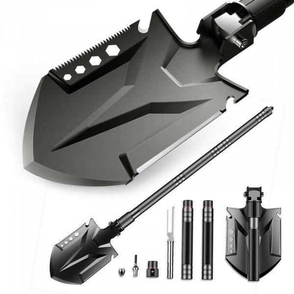 IdeallStore® többfunkciós lapát, Outdoor Evolution, 8 az 1-ben, rozsdamentes
acél, 83 cm, fekete