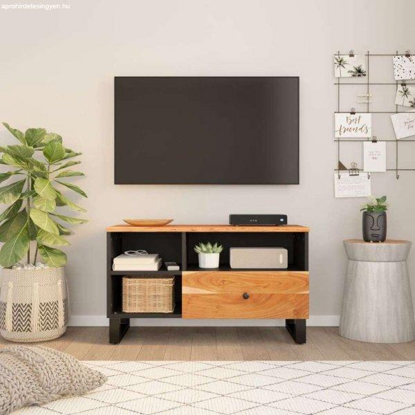 vidaXL tömör akácfa és műfa TV-szekrény 80 x 33 x 46 cm