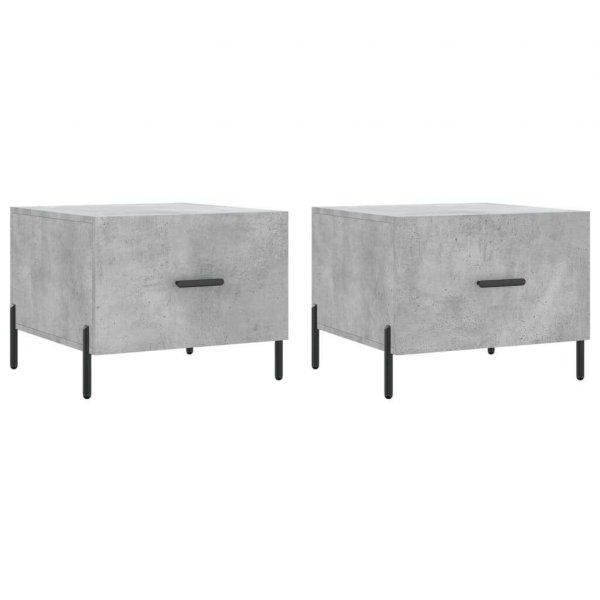 2 db betonszürke szerelt fa dohányzóasztal 50 x 50 x 40 cm