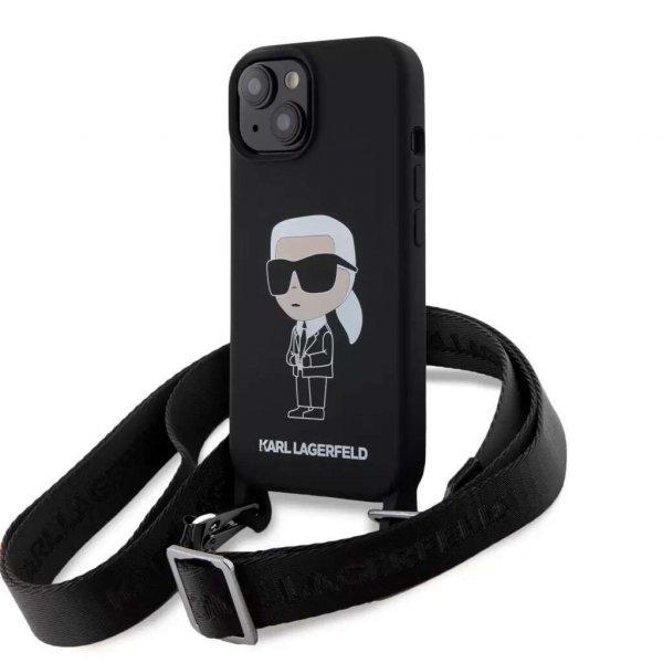 Karl Lagerfeld tok + crossbody strap fekete KLHCP15SSCBSKNK Apple Iphone 15
készülékhez