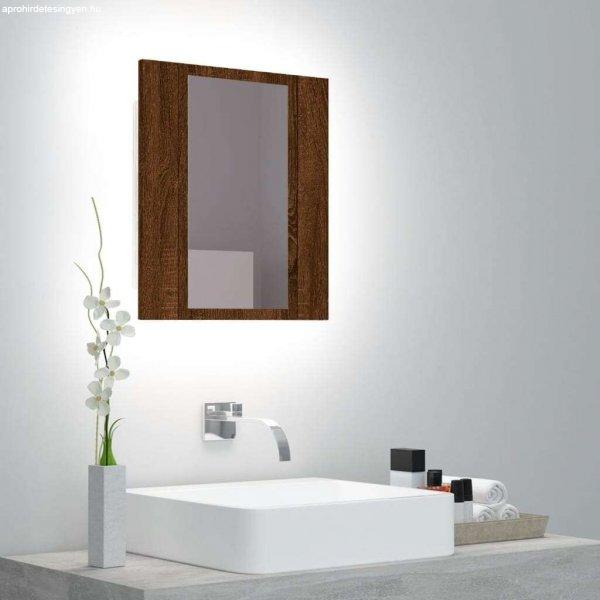 vidaXL barna tölgyszínű műfa tükrös szekrény LED-del 40x12x45 cm