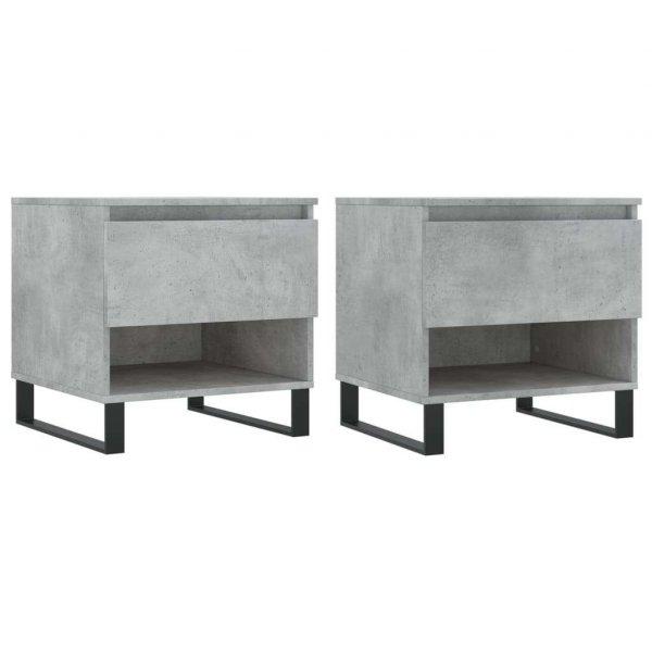 2 db betonszürke szerelt fa dohányzóasztal 50 x 46 x 50 cm