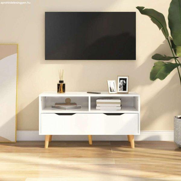 vidaXL magasfényű fehér forgácslap TV-szekrény 90 x 40 x 48,5 cm
