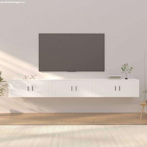 vidaXL 3 db fehér falra szerelhető TV-szekrény 100 x 34,5 x 40 cm