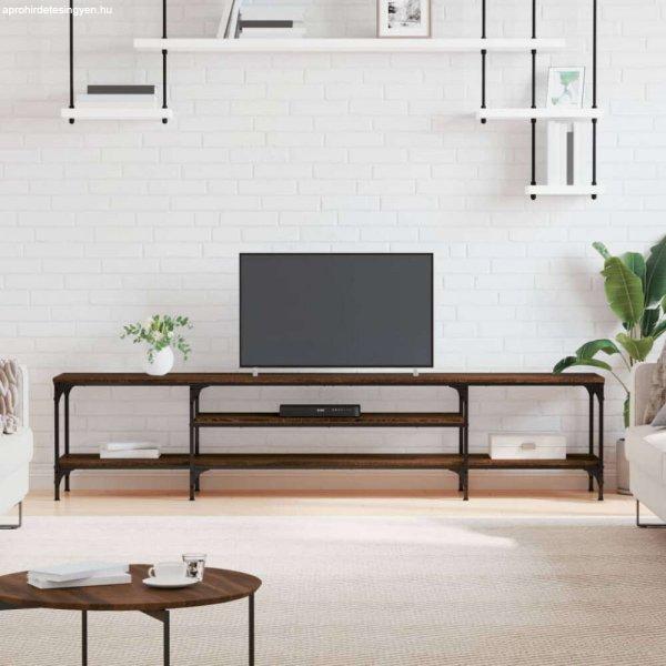 vidaXL barna tölgyszínű műfa és vas TV-szekrény 201x35x45 cm