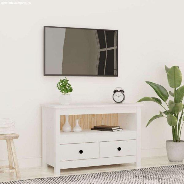 vidaXL fehér tömör fenyőfa TV-szekrény 79 x 35 x 52 cm