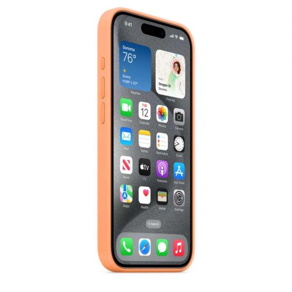 Apple iPhone 15 Pro Silicone Case w MagSafe - Orange Sorbet
