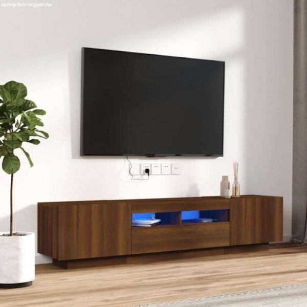 vidaXL 2 részes barna tölgy színű fa TV-szekrény szett LED-lámpákkal