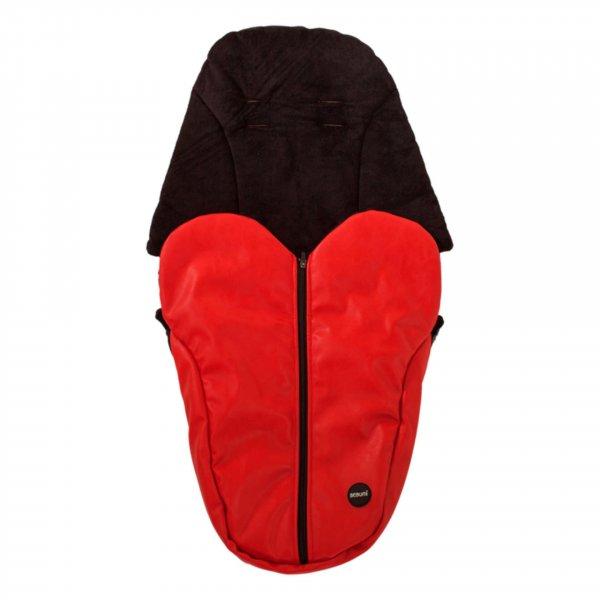 Bebumi ökobőr téli táska, babakocsihoz, piros