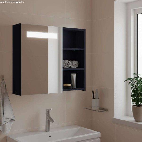 vidaXL szürke tükrös fürdőszobaszekrény LED-del 60 x 13 x 52 cm